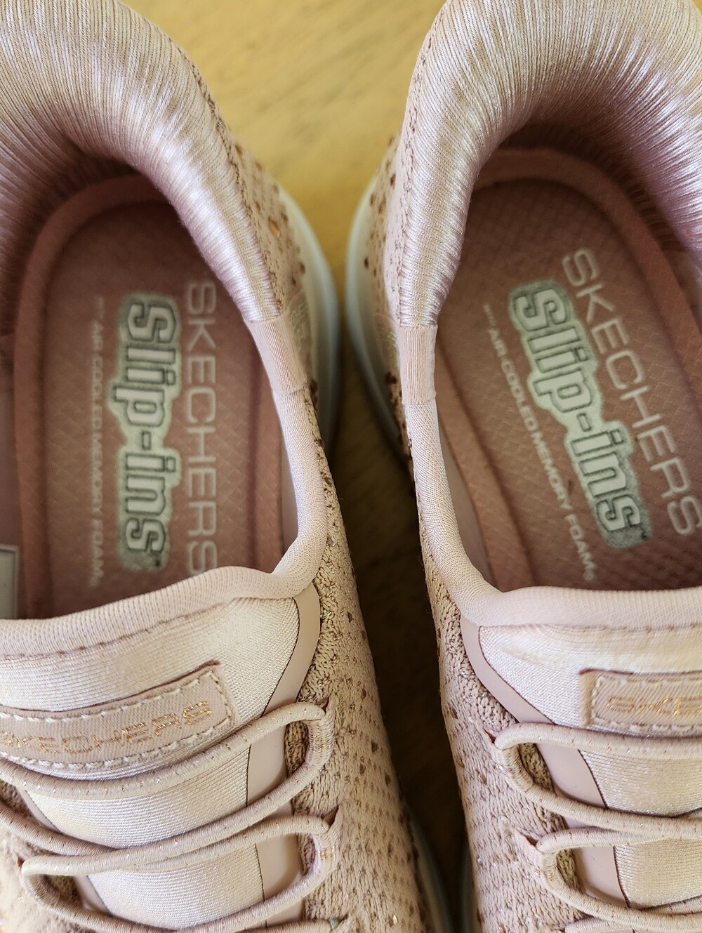 Skechers Women’s Pink Slip-On Sneakers - Picture 4 of 11
